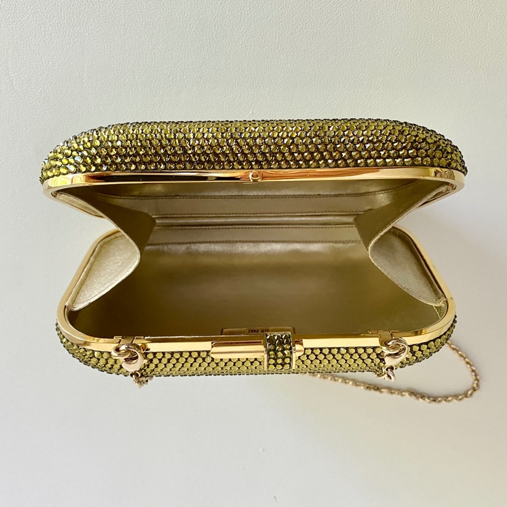 Judith Leiber Moss Green Couture Crystal Slide-Lock Bag NEW - Picture 4 of 16